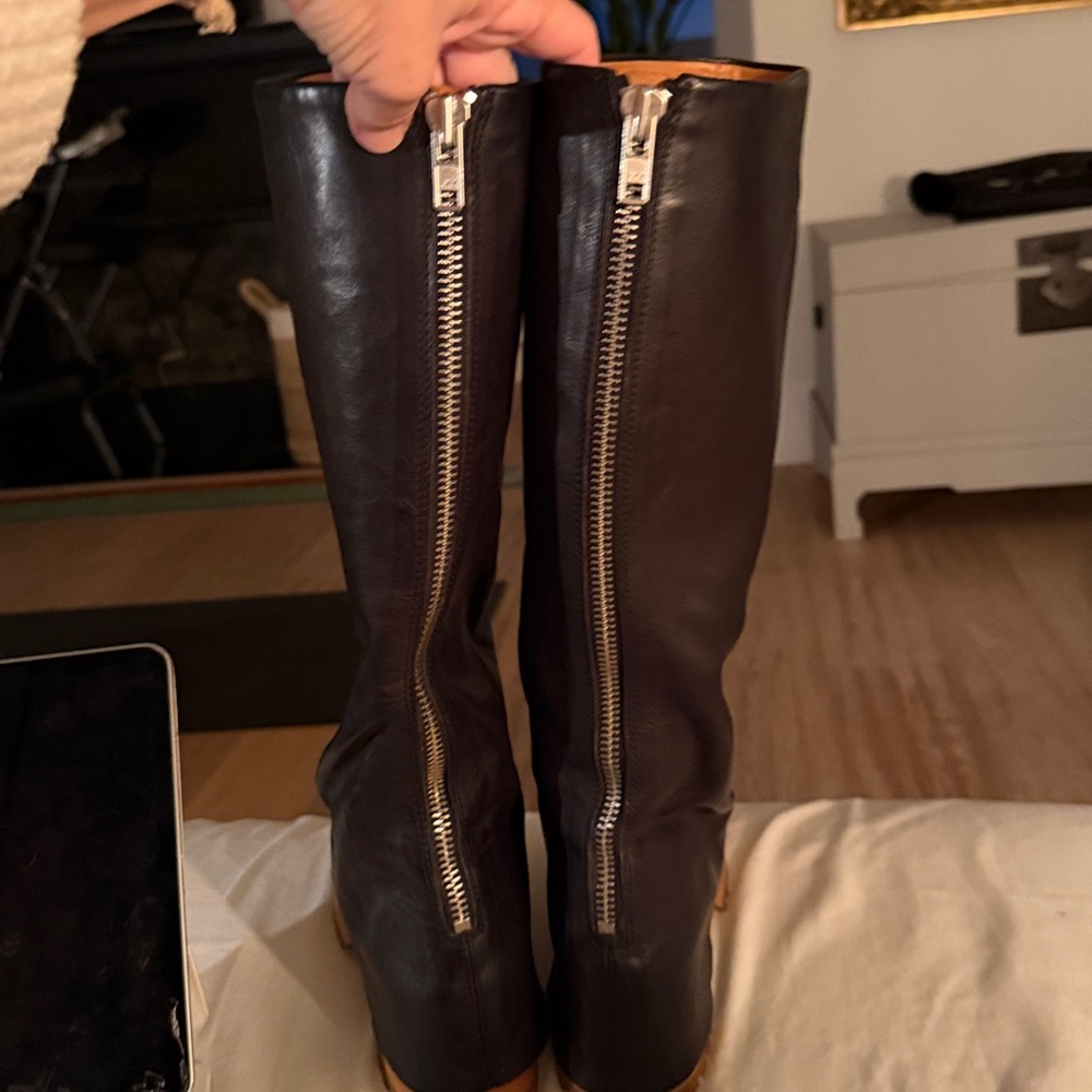 Swedish Hasbeens NWT Bootcut Knee Boot Black Super Fun Style Unique 🌈♥️ - Picture 8 of 13